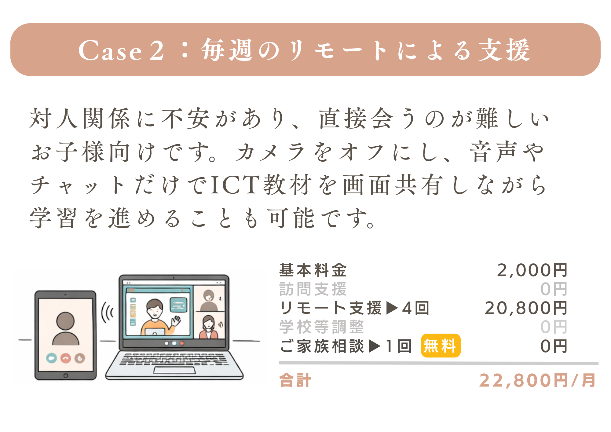 岡山での不登校の相談・支援に対応するマイ・サポーター：外出が難しいお子様向けに、リモートで学習支援を行う様子
