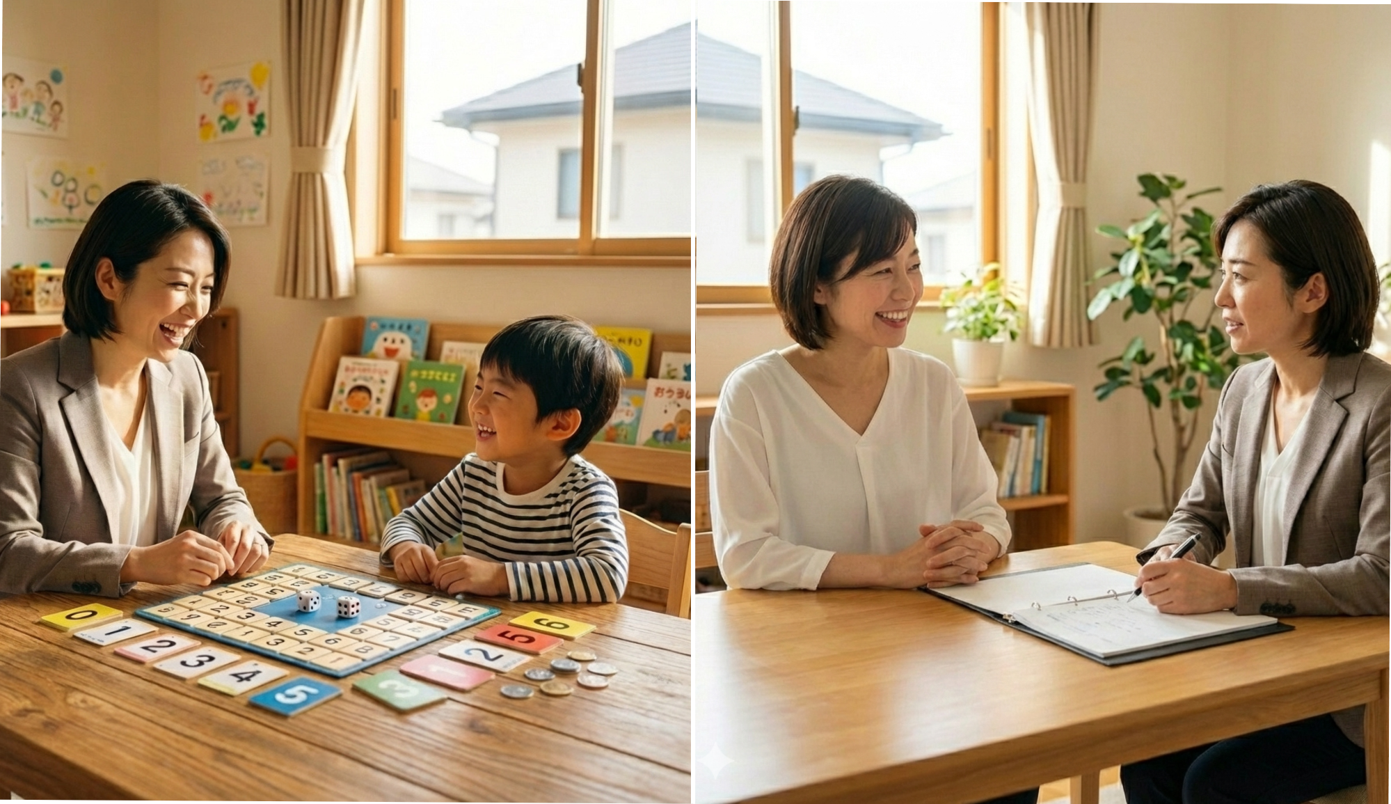 岡山で不登校の支援を行うマイ・サポーター：お子様への学習支援と親御様への寄り添う相談支援のイメージ