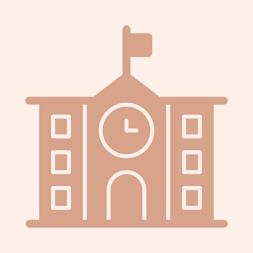 学校や関係機関との連携をイメージしたアイコン。岡山の不登校支援を円滑に進めます